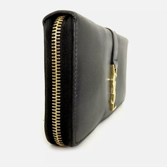 YVES SAINT LAURENT CASSANDRA LEATHER ZIP AROUND LONG WALLET/M2715 - Picture 3 of 9